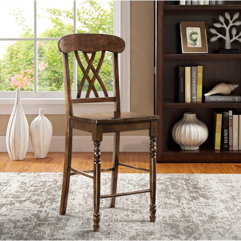 Querida Cross Back Counter Height Stools (Set of 2) Bed Bath & Beyond